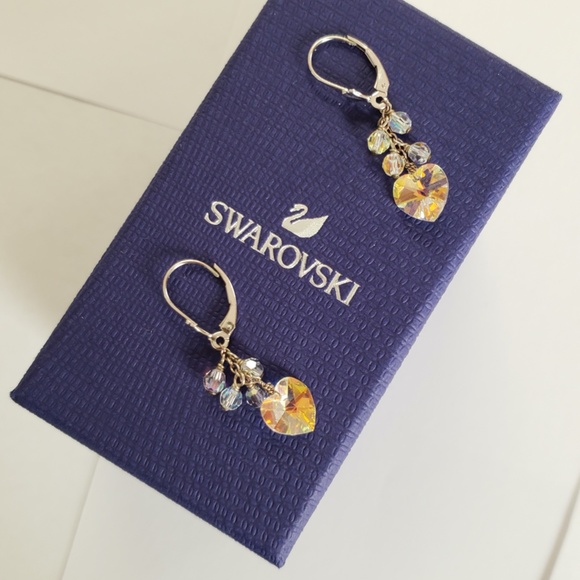 NEW! Swarovski Heart Dangle Drop Earrings - Mother's Day Anniversary Gift - Picture 4 of 16